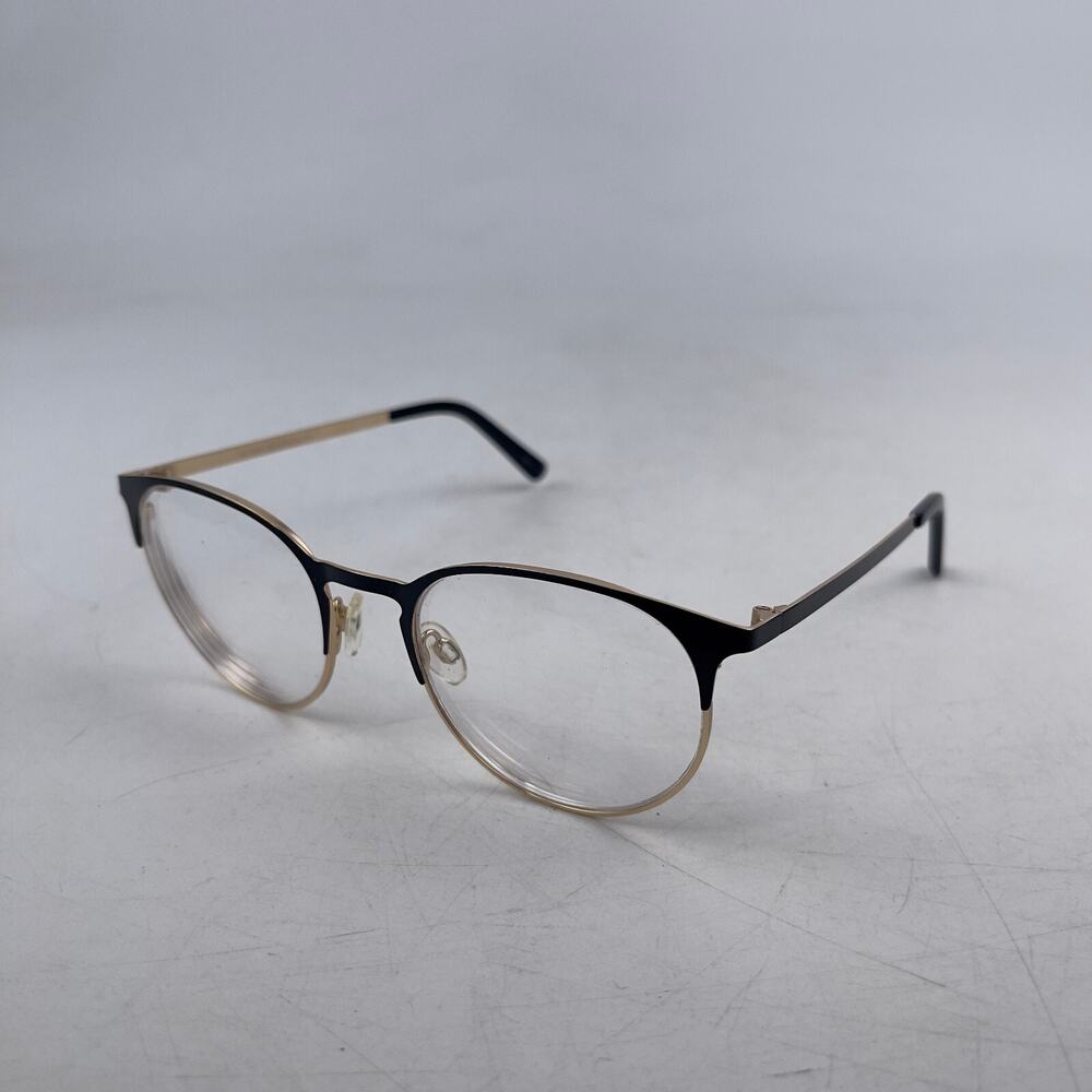 OTIS+GREY OG 9000 Women's Eyeglasses Frame Gold‎ Black Metal Round 51-19-135 mm